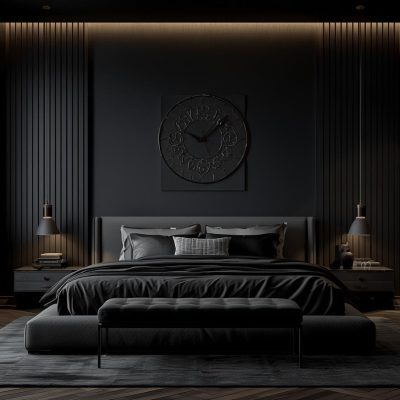 Create bedroom design poster in Blacktheem