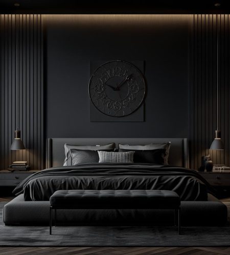 Create bedroom design poster in Blacktheem